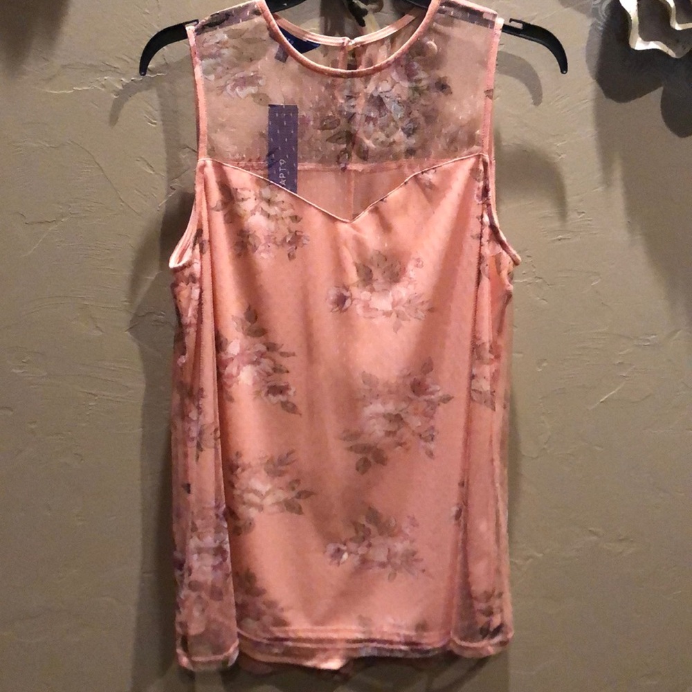 New! Apt 9 Lacey Peach Blouse